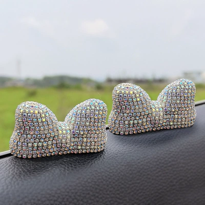 Car ornaments, console cute diamond bow