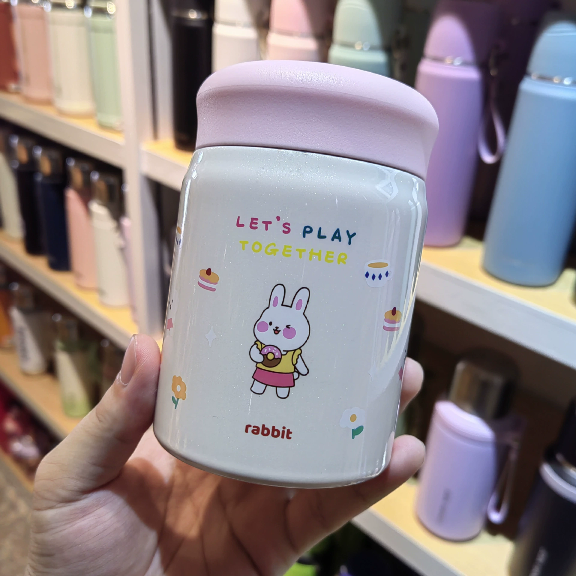Handheld Measuring Cup, Cute Cartoon Kids Stainless Steel & Glass, 320 ml