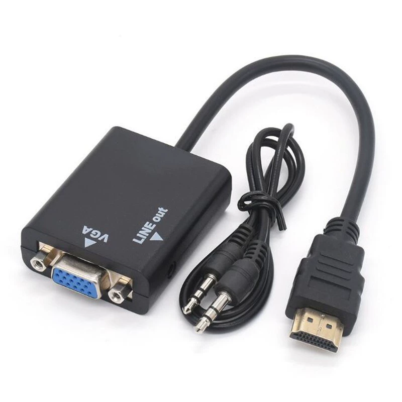 HDMI к VGA с аудио, конвертер питания, кабель VGA, HDMI аудио и видео, ротор высокое разрешение компьютера