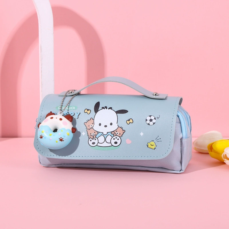 Sanrio, высококачественный вместительный двойной карманный пенал для школьников, антистресс