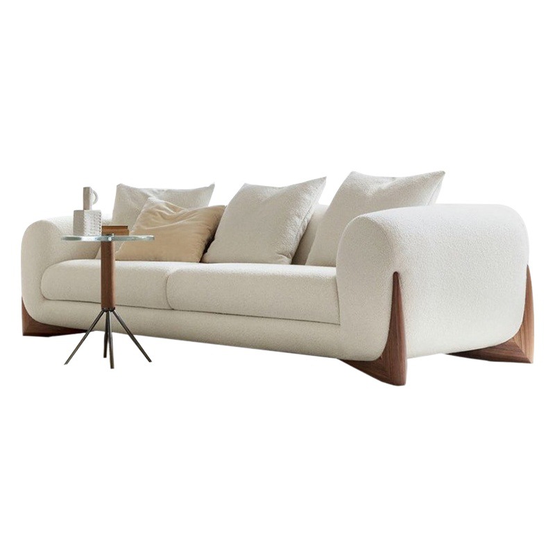 Tela de seda de estilo de diseñador sofá sala de estar pequeño apartamento rojo