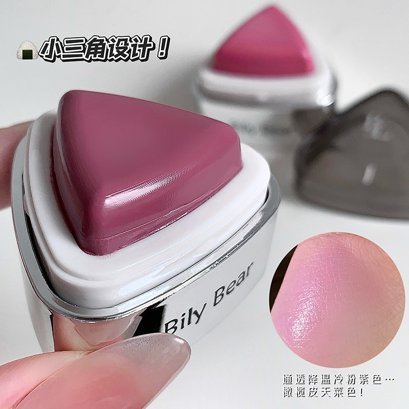 New Product Bily Bear Dual-Purpose Blush Cream to Brighten Natural Makeup, Whiten and Moisturize Pouty Lips, Lip Gloss with a Three-Dimensional Effect