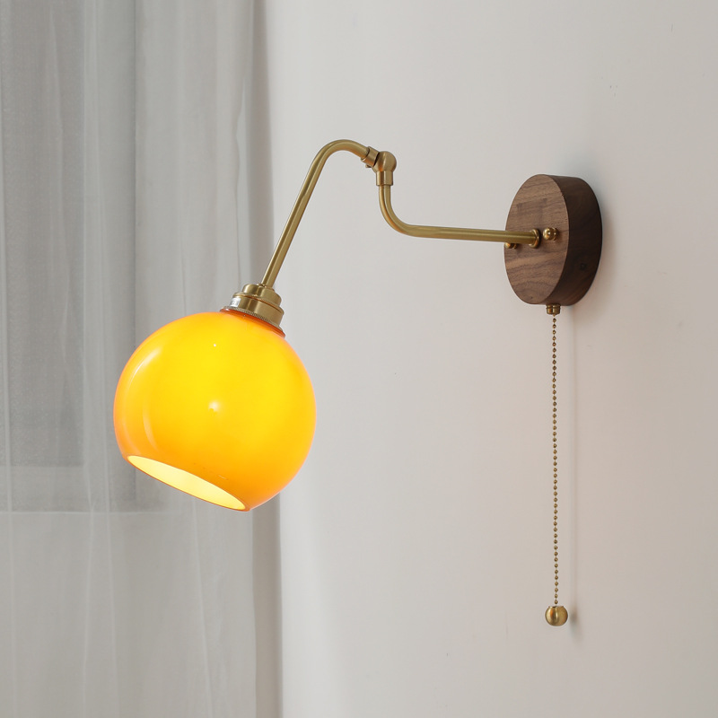 Glass transparent Japanese retro lantern for bed for living room