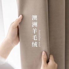 小红书热推款澳州羊毛绒窗帘遮光奶茶色高端卧室客厅绒布加厚轻奢