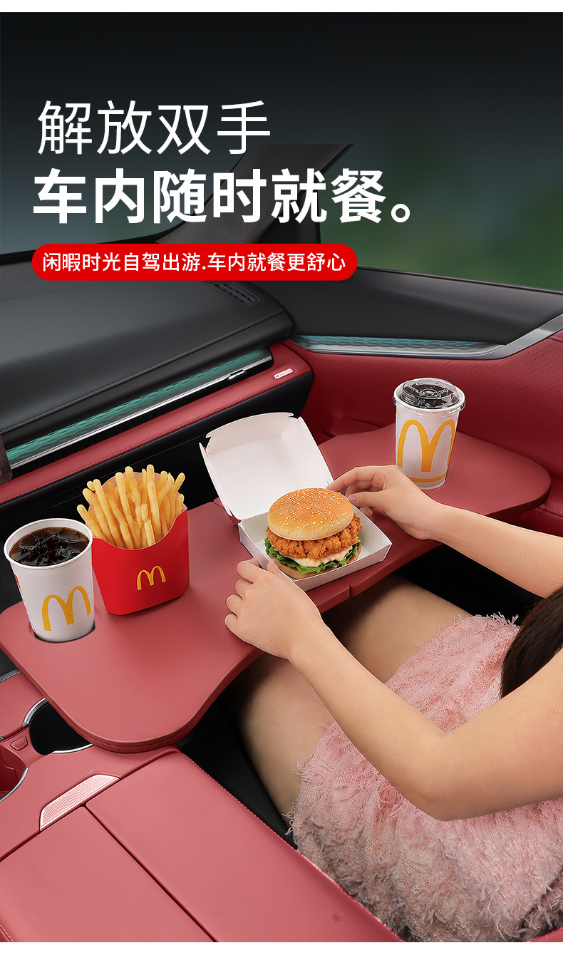 Car-Mounted Foldable Small Table for Driver and Passenger, Tesla Model 3/Y Dining Table, Computer Office Stand, In-Car Study Table