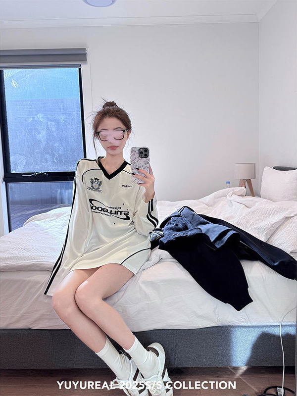 YUYUREAL 美式vibe立体刺绣网眼长袖tee|undefined