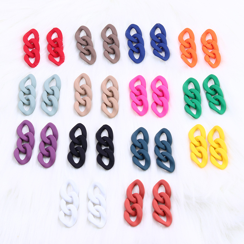 13g Weight Drop Earrings Classification 1 Pair Quantity Daily Occasion Acrylic Material Geometric Pattern Women'S Gender Spray Paint Design Simple Style Style 1 Pair Simple Style Geometric Spray Paint Arylic Drop Earrings 18