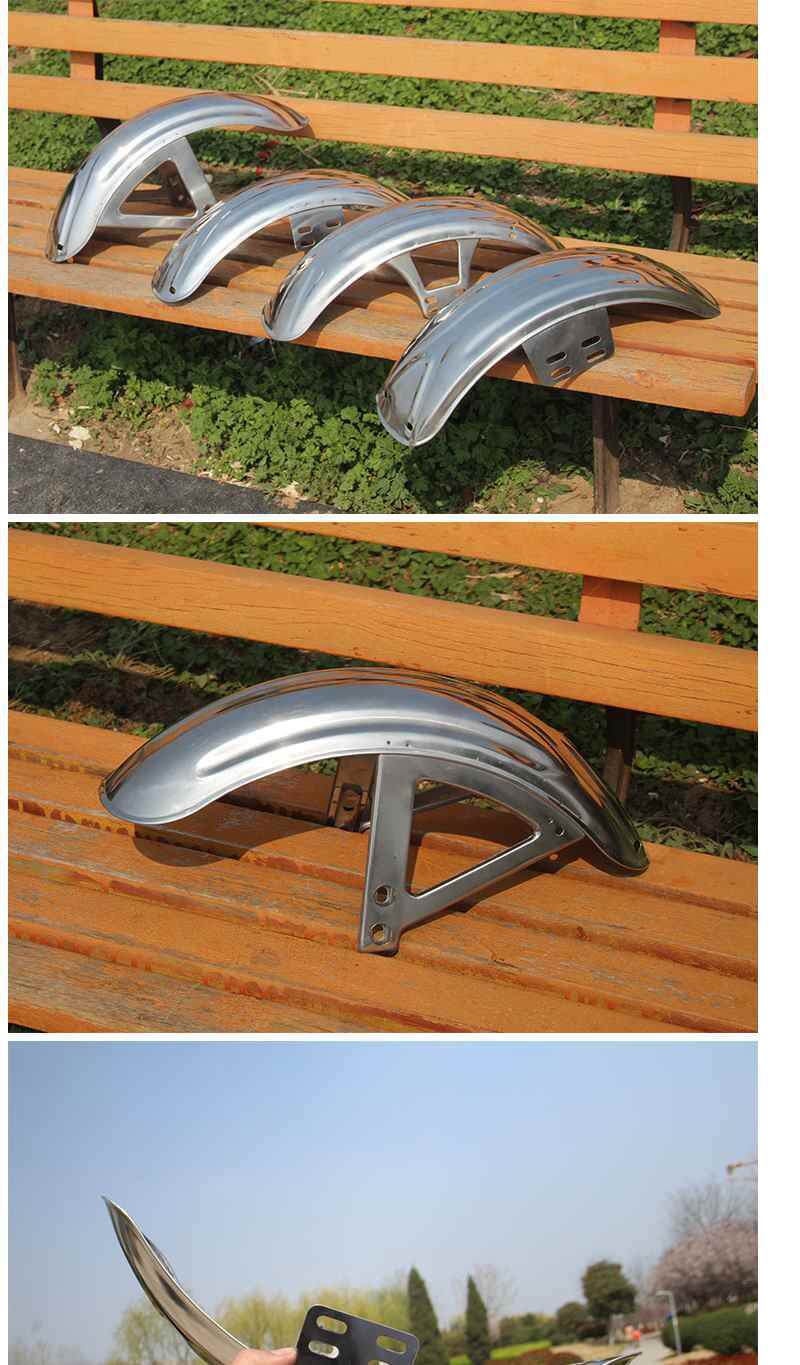 Electric Tricycle Front Wheel Mudguard, Stainless Steel Front Mudguard Suitable for Zongshen Prince Model, Shifeng Front Wheel Waterproof Mudguard