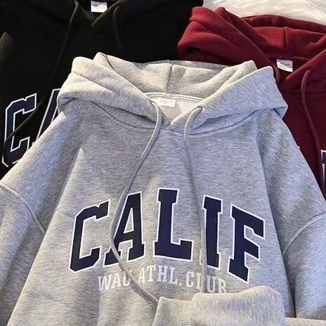 Cross-Border Taiwan Korean Style Loose Hooded Top for Women, Lazy Style Letter Print Long-Sleeved Versatile College T-Shirt Trendy