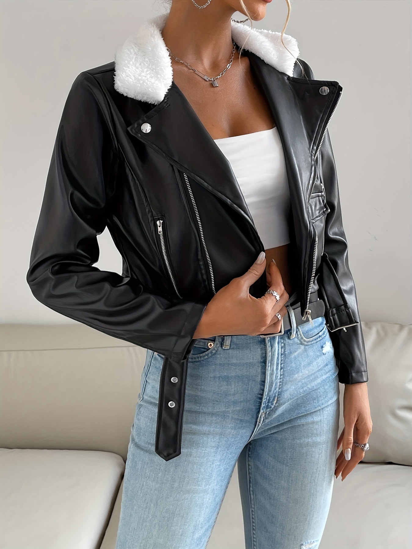 Women's Clothing Fashion Leather Jacket_voghion.com