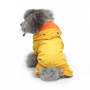 Popular Pet Raincoat Cross-Border Four-Legged Raincoat Small Dog Chest and Back Reflective Dog Raincoat Waist Bag Tail Duck Style