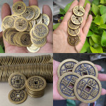 纯铜风水五帝钱十帝钱康熙乾隆顺治通宝招财平安压门槛仿真品铜钱