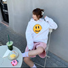 T-shirts Smiling face Long sleeve Sweater Easy hoodie men and women Same item Hip hop Versatile white Sweater Hoodie