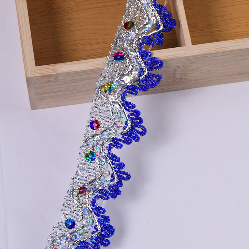 Venta directa de fábrica spot oro y plata lentejuelas encaje ropa accesorios de encaje encaje tres flores encaje