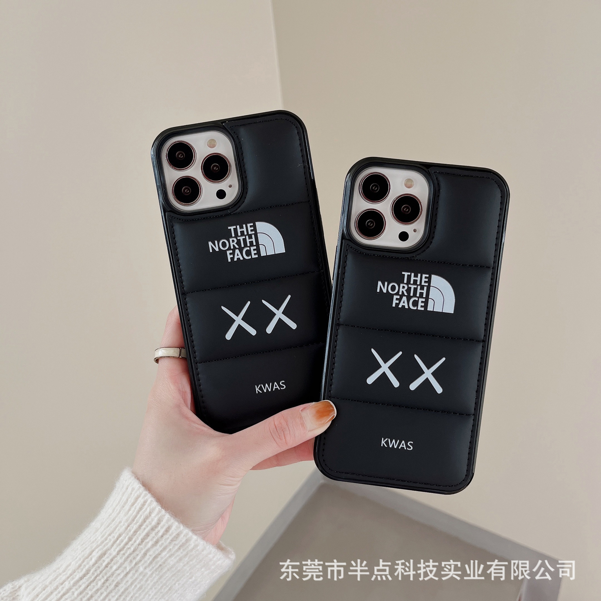 큰 구멍 면으로 채워진 검은색 껍질 xx North Face kwas