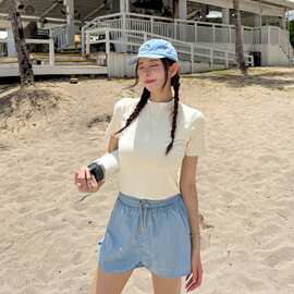 2026新款分体泳衣女短袖冲浪潜水服贴身显瘦水母衣浮潜服温泉泳装
