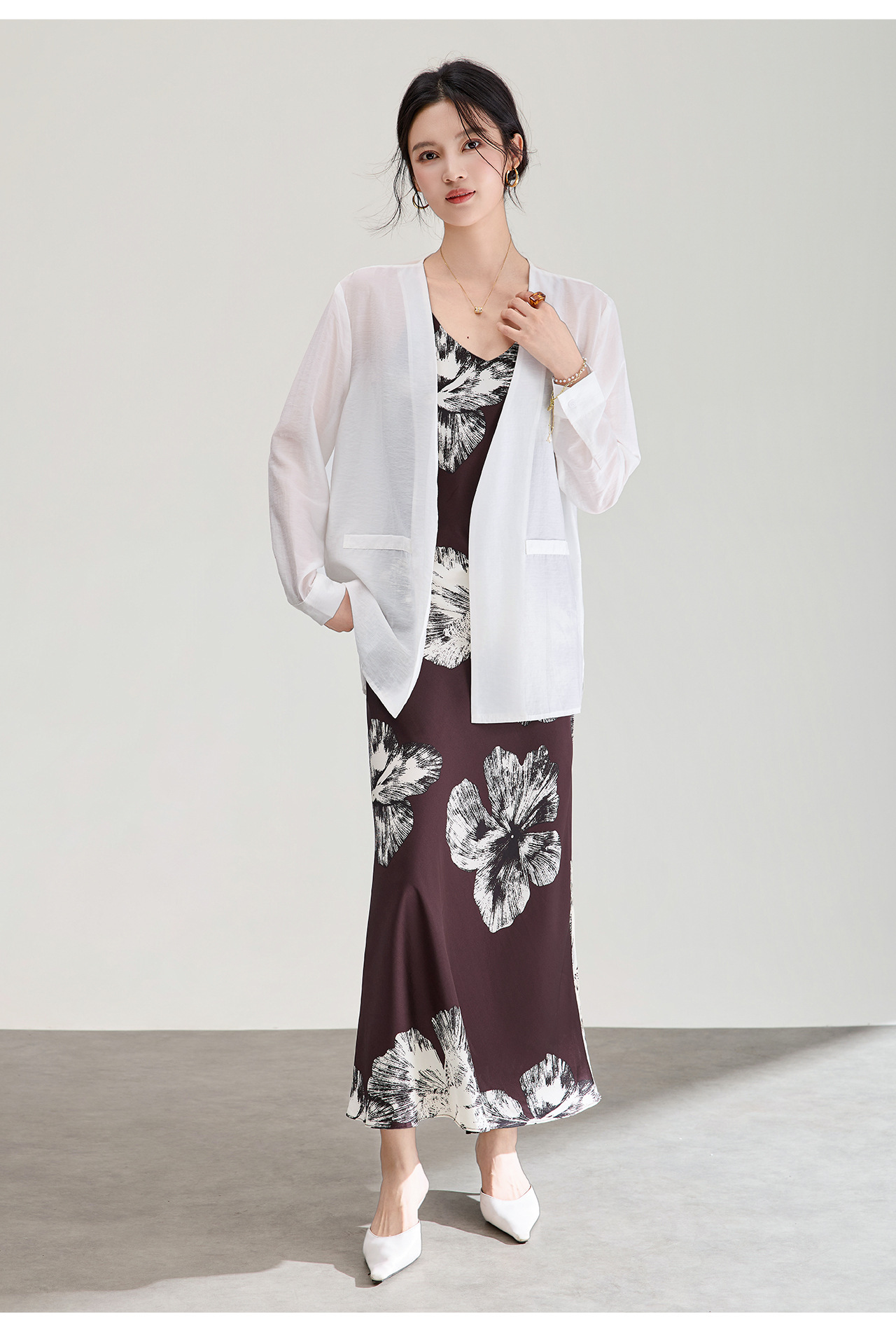 Áo cardigan nữ tay dài chất liệu tencel mát lạnh dáng rộng — màu đen chi tiết 22