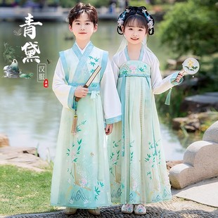 Girls Han Dynasty 2025 New Spring and Summer Chinese Ancient Style Super Fairy Kidsren's Skirt Chinese Dress Little Girl