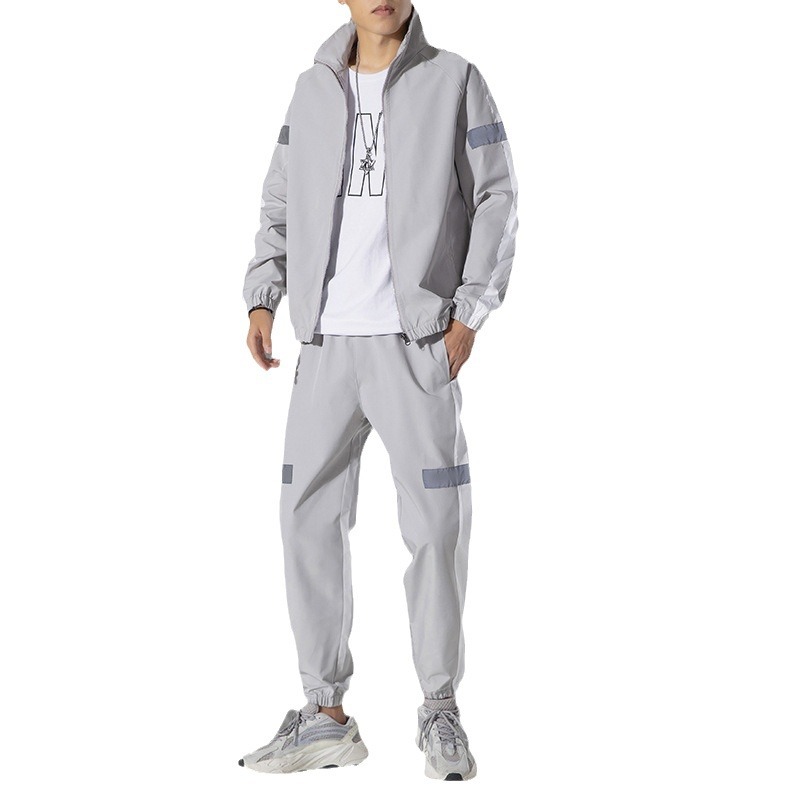 Primavera y otoño juego deportivo para hombre coreano casual de dos piezas hombre guapo moda universal chaqueta de hombre grande moda