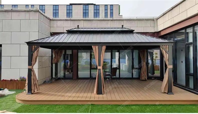 High-End Outdoor Pavilion Garden Terrace Aluminum Alloy Courtyard Leisure New Chinese-Style Pavilion Villa Courtyard Outdoor Sunshade