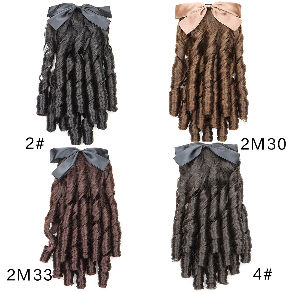 Rizador de pelo de princesa estilo retro rizador de pelo romano Bow Ponytail Bow Princess Ponytail