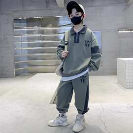 男童秋装套装2024新款洋气儿童酷帅卫衣运动服春秋款大童炸街衣服