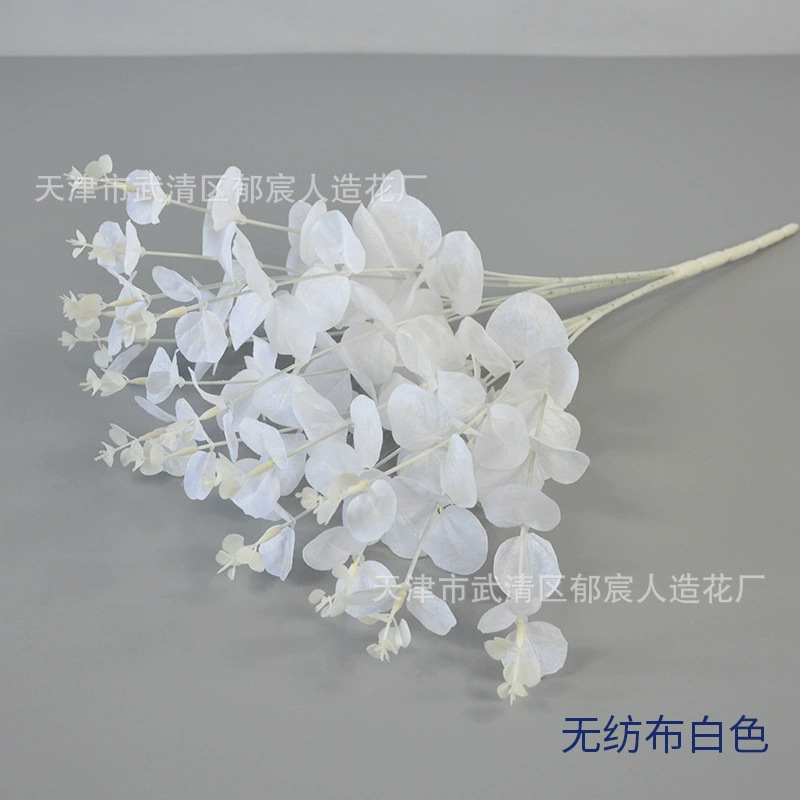 Eucalipto Artificial al por Mayor para Decoración de Bodas, Ramo de Eucalipto de 4 Ramas y 16 Cabezas, Flores Artificiales de Mano, Plantas Artificiales