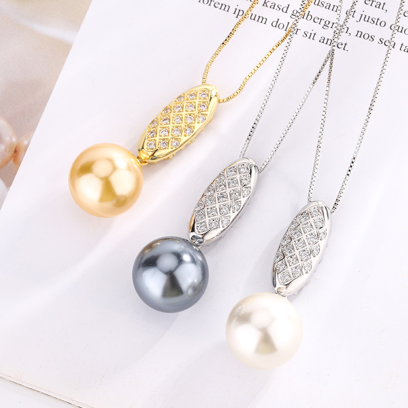 2024 nuevo estilo Zhuang Shengsheng joyería fondo de cobre chapado en oro de alta calidad collar colgante 16mm al por mayor