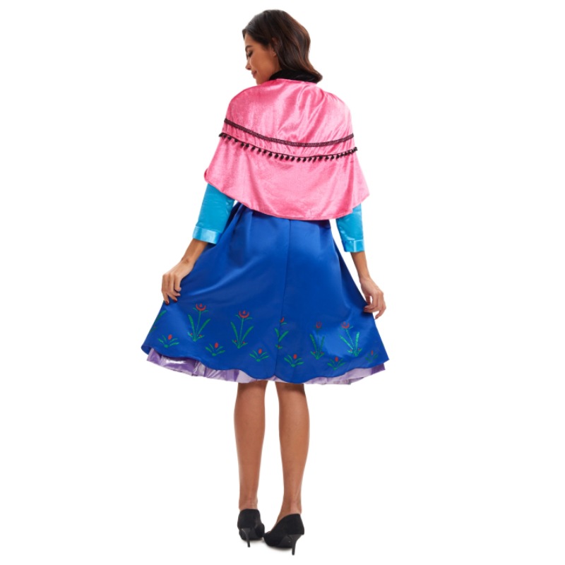 Disfraz de cosplay de Frozen, vestido de Anna, tallas S-4XL, disfraz de Halloween, traje de reina para juegos de rol y actuaciones.