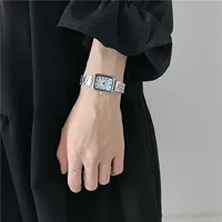 Шикарные модные дорогие ретро модные квадратные металлические цепочки для студентов, простые женские часы в стиле ins