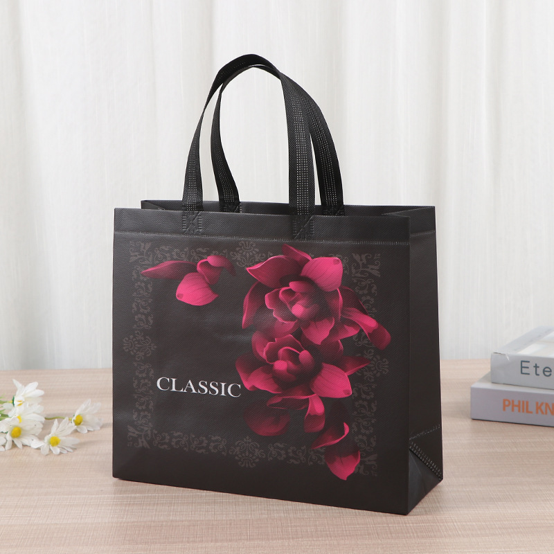 Bolsas de tela no tejida de película en caliente en la exposición publicitaria de gran capacidad bolsas de mano en blanco bolsas de compras de regalo