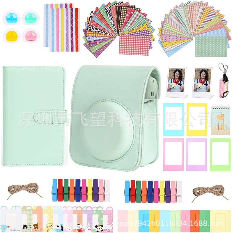 Suitable for Polaroid Instax Mini 12 11 Camera Bag Photo Album Photo Frame Sticker 14-in-1 Accessory Set