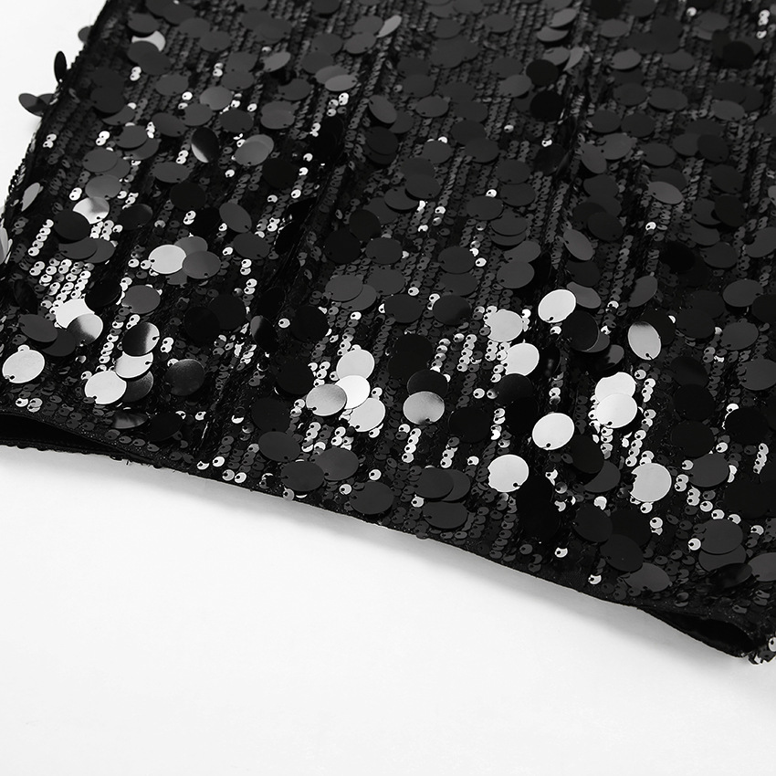 175g Weight Short Mini Dress Dress Length Type Hip Skirt Dresses Type Polyester Fabric Type Mid Waist Waist Line Inelastic Elasticity Casual, Holiday Occasion Slim Fit Type Solid Color Pattern Summer, Spring, Autumn Season Women's Gender Sequins Design Streetwear Style Summer Spring Autumn Streetwear Solid Color Polyester Short Mini Dress Skirts 16