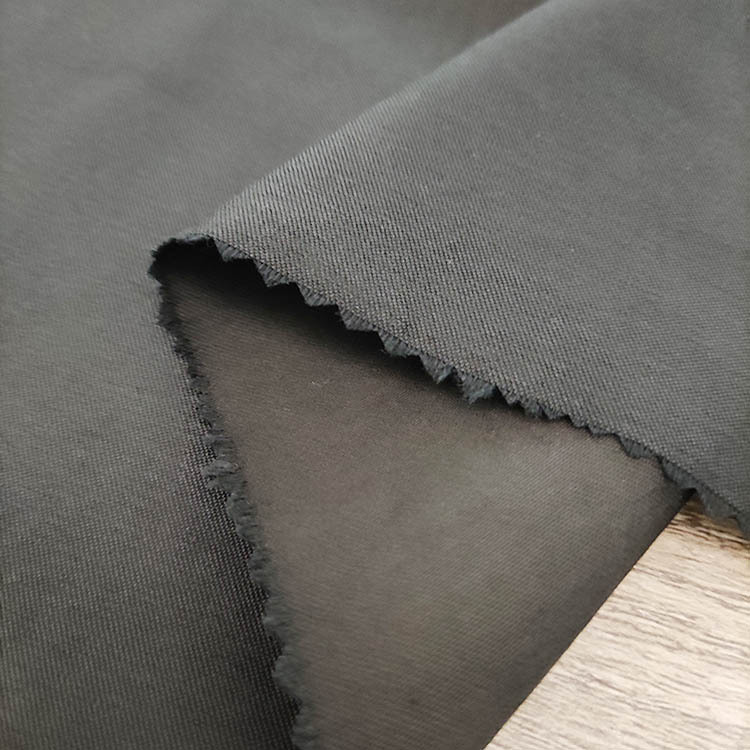 Al por mayor de alta calidad tejida satén algodón poliespandex tela de pantalones elásticos