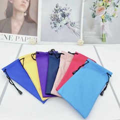 新款高級時尚純色眼鏡袋束口太陽眼鏡收納袋糖果色太陽鏡防水袋子