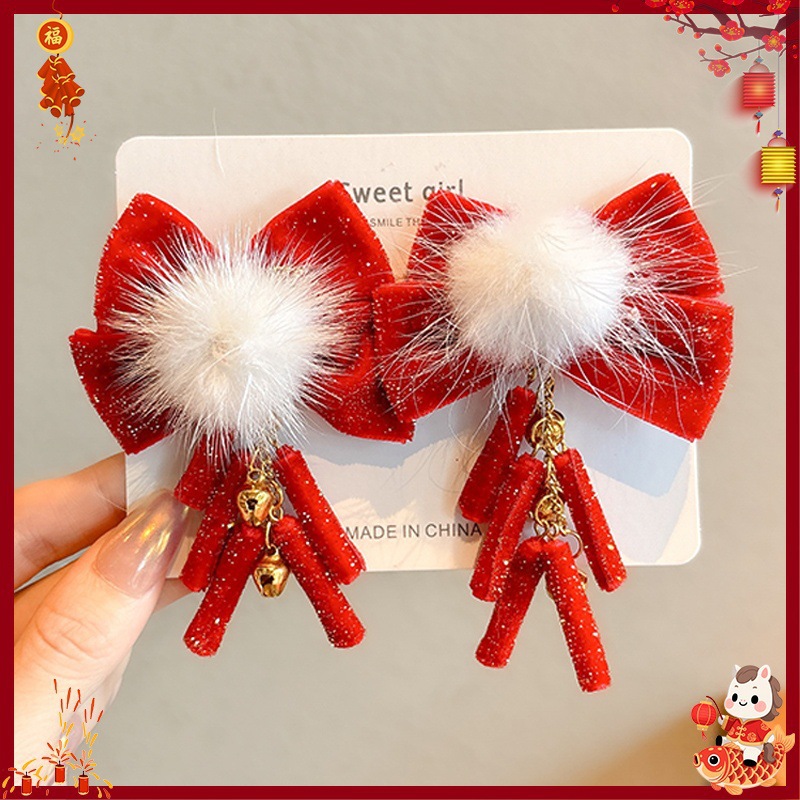 Horquilla Infantil con Borlas Chinas Hecha a Mano para Año Nuevo y Hanfu