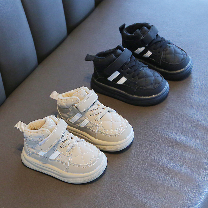 Winter children's sports with plush thick board warm bread men's and women's shoes, waterproof shoes_voghion.com