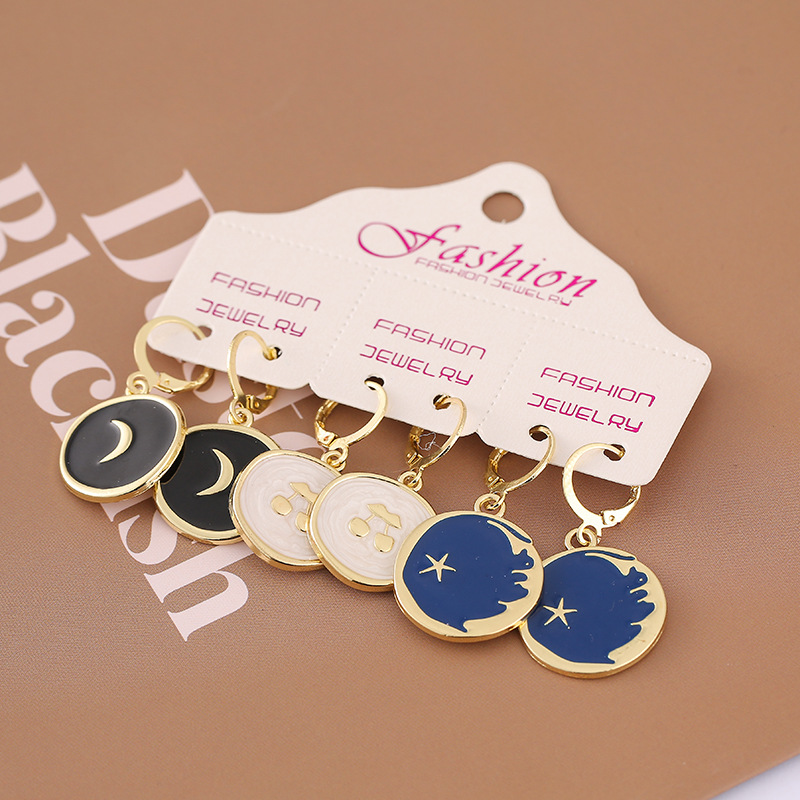 1 Set Fashion Flower Alloy Enamel Womenu0027S Dangling Earrings