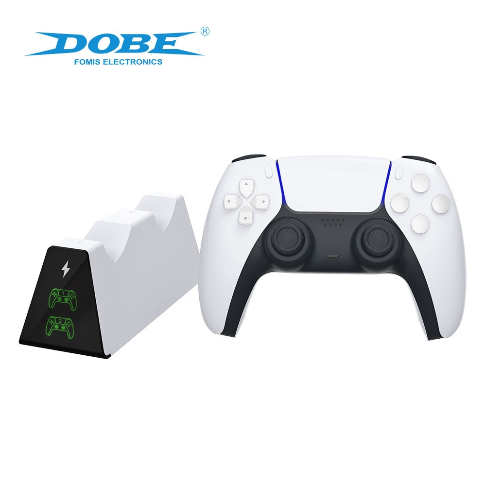 Зарядная подставка DOBE для двух беспроводных контроллеров PS5 с индикатором, контактная зарядка TP5-0518B
