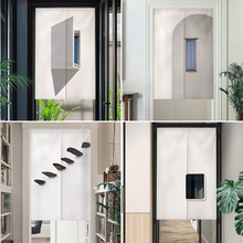 北欧抽象布艺门帘家用简约隔断帘卧室万能通用厨房卫生间后厨布帘