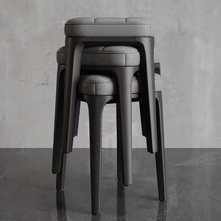 Taburetes de mesa de comedor apilables, sillas de bar modernas y simples, sillas de comedor de plástico nórdico para el hogar.