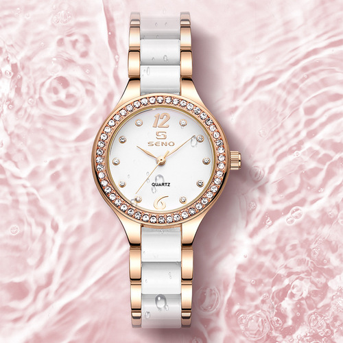 One piece drop shipping Chennuo brand watch new style ceramic women's watch tiled fashion waterproof hot selling women's quartz watch