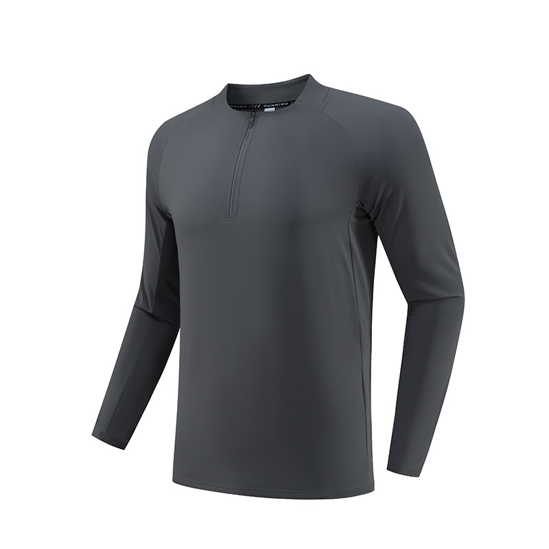 Dijia deportes de secado rápido medio cremallera de manga larga otoño pájaro casa camiseta de correr al aire libre sudor de ciclismo camiseta de fitness transfronteriza