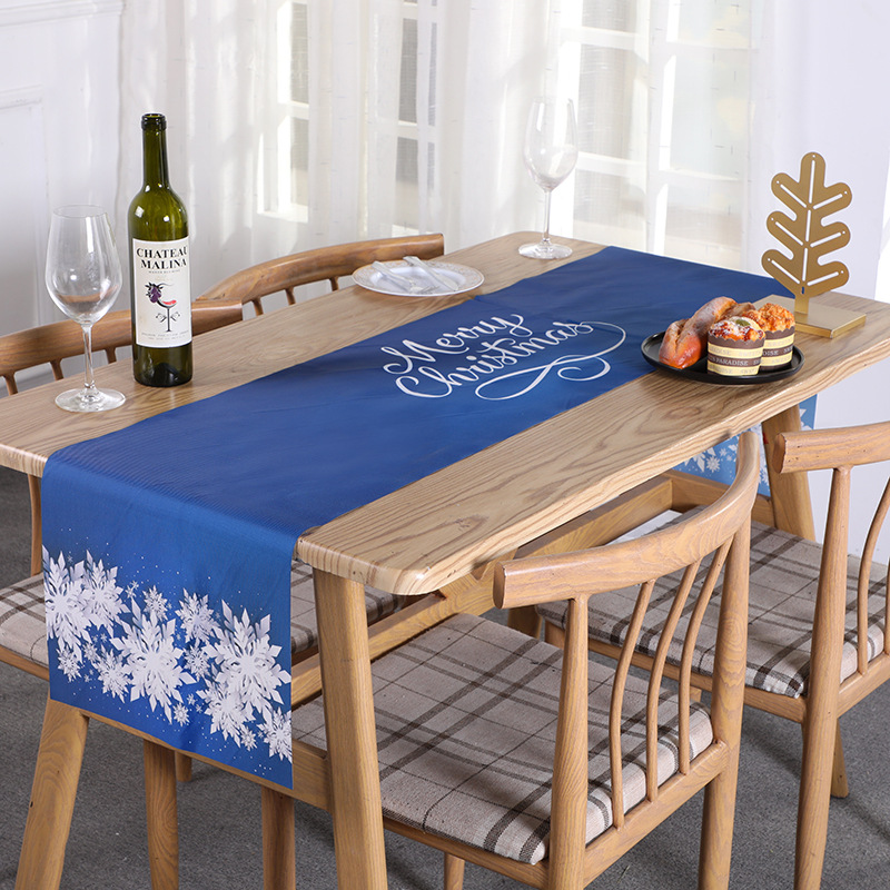 2022 transfronterizo nuevo camino de mesa de Navidad mantel mesa de comedor sala de estar decoración suministros impresión creativa a prueba de agua