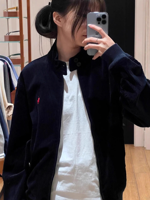 Ralph Lauren拉夫劳伦灯芯绒夹克刺绣小马老钱风干部风哈林顿外套|undefined