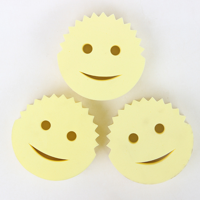New practical smiley face cleaning sponge baby scrub multi-purpose Cup gap bathroom kitchen cleaning