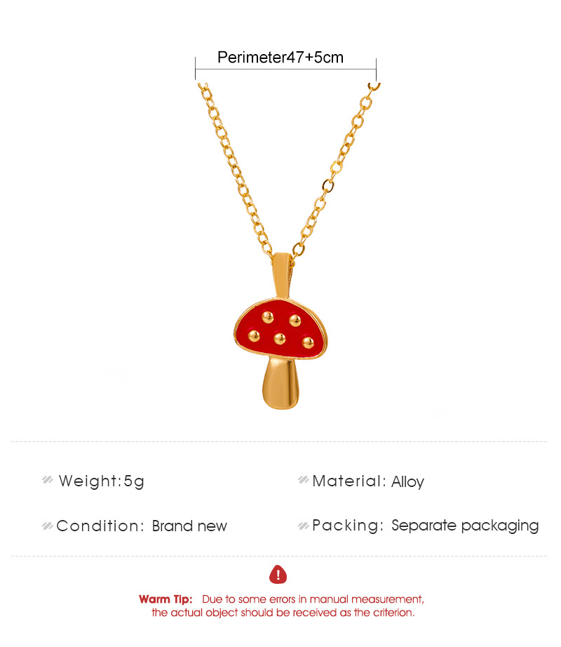 alloy dripping oil color mushroom fashion necklace wholesale Nihaojewelry