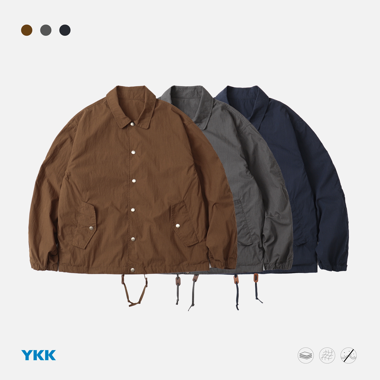 TRS男装丨25AW日系复古做旧外套锦棉混纺水洗宽松工装教练夹克男