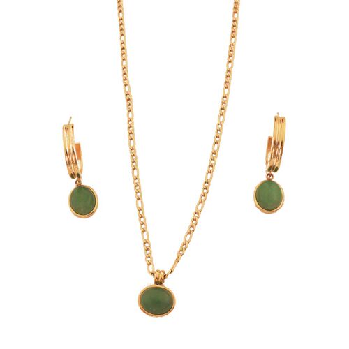 European and American light luxury style aventurine jewelry set ins cold style simple high-end sense temperament generous jewelry set