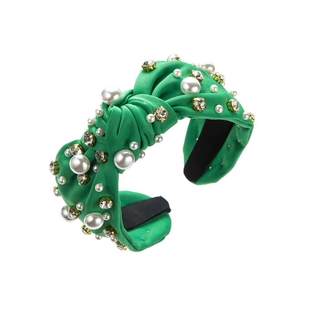 136g Weight Hair Band Hair Accessories Type Rhinestones, Pearl Inlay Material 1 Piece Quantity Holiday, Daily Occasion Solid Color Pattern Women's Gender Inlay Design Simple Style, Classic Style Style Women's Simple Style Classic Style Solid Color Cloth Inlay Rhinestones Pearl Hair Band 10